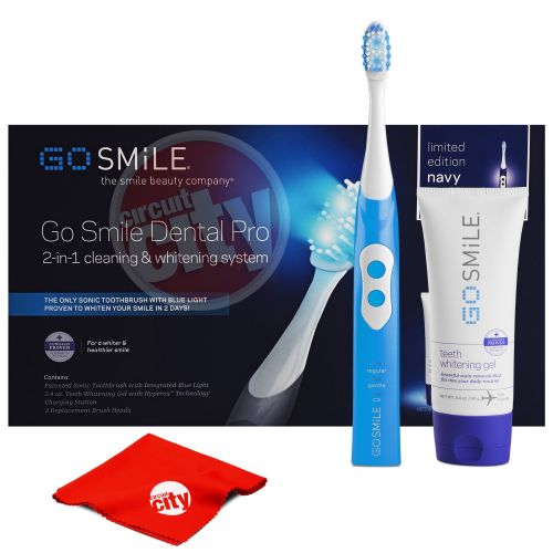  Go Smile Sonic Blue UV Toothbrush At Home Dental Care Teeth Whitening System (Navy)