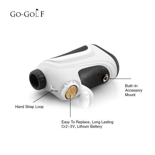  Go-Golf Golf Rangefinder | Laser Range Finder With Pin Sensor & Pulse Tech | Easy To Use, Compact, Accurate & Clear Reading | Golf Binoculars Yardage Rangefinder