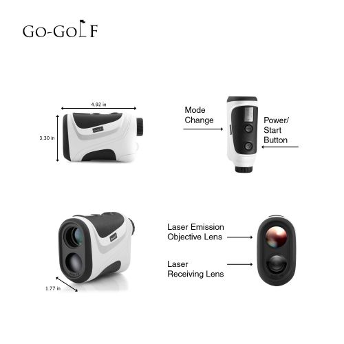  Go-Golf Golf Rangefinder | Laser Range Finder With Pin Sensor & Pulse Tech | Easy To Use, Compact, Accurate & Clear Reading | Golf Binoculars Yardage Rangefinder