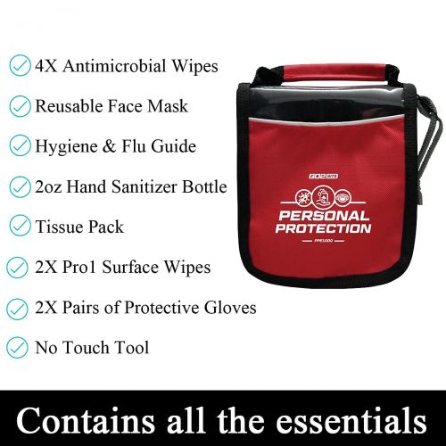  Go2Kits Personal All-In-One PPE Kit for Travel, Home, Office, School and To-Go (5 Pack)
