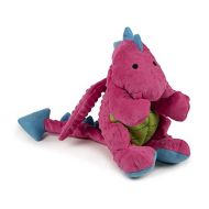 goDog Dragons with Chew Guard Technology Durable Durable Plush Squeaker Dog Toy, Pink, X Large