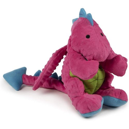  goDog Dragons with Chew Guard Technology Durable Durable Plush Squeaker Dog Toy, Pink, X Large