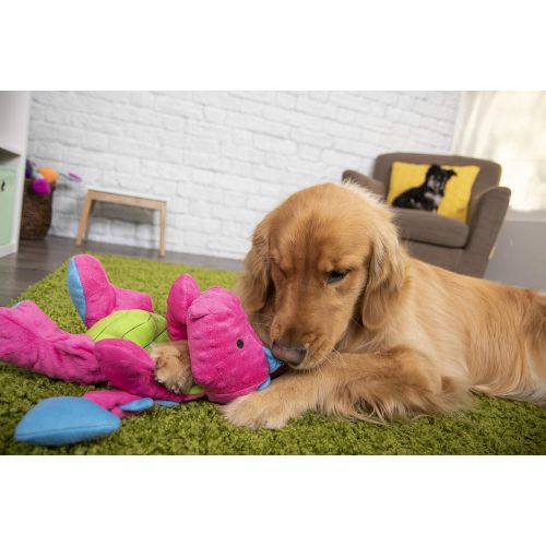  goDog Dragons with Chew Guard Technology Durable Durable Plush Squeaker Dog Toy, Pink, X Large