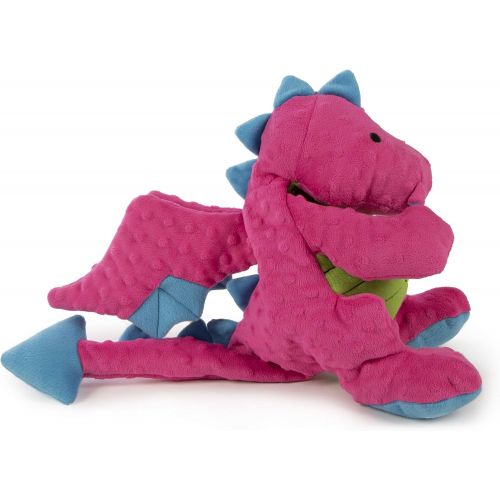  goDog Dragons with Chew Guard Technology Durable Durable Plush Squeaker Dog Toy, Pink, X Large
