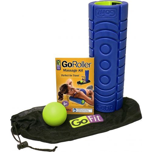  GoFit Deep Tissue Muscle Roller - 12” Go Roller w/ Ultra Fin Core & Myofascial Release Ball