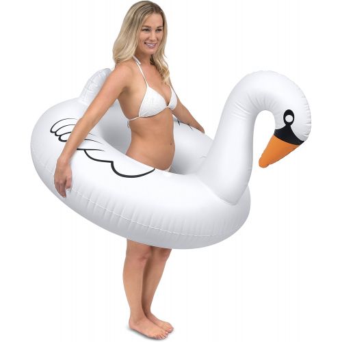  GoFloats Inflatable Swan Pool Float Party Tube, Float in Style (for Adults and Kids)