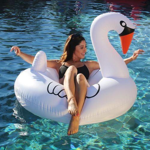  GoFloats Inflatable Swan Pool Float Party Tube, Float in Style (for Adults and Kids)