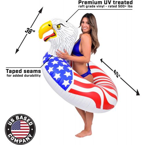  GoFloats American Screaming Eagle Pool Float Party Tube | The Most Patriotic Float Ever (for Adults and Kids)