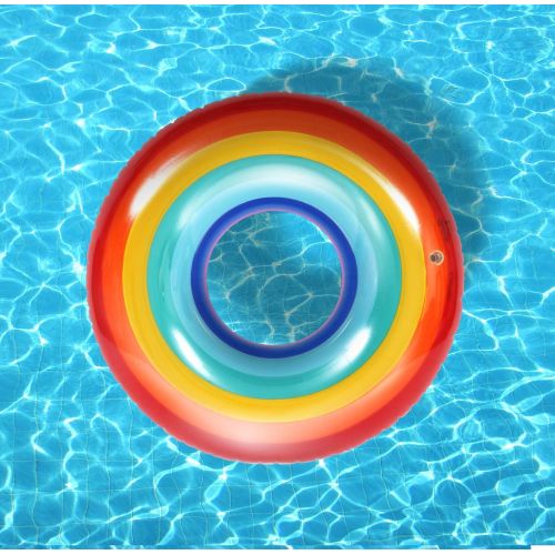  GoFloats Inflatable Rainbow Pool Float Party Tube, Float in Style (for Adults and Kids)