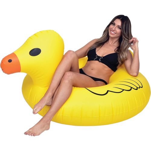  GoFloats Inflatable Rubber Duck Pool Float Party Tube, Float in Style (for Adults and Kids)