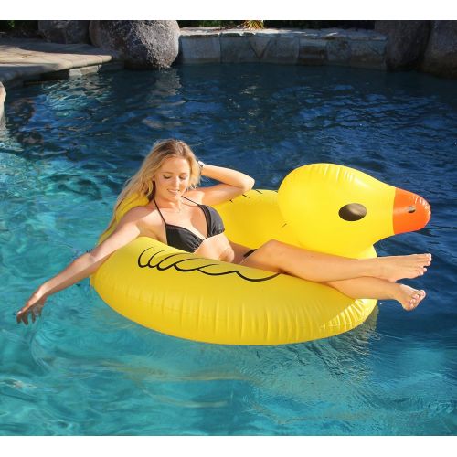  GoFloats Inflatable Rubber Duck Pool Float Party Tube, Float in Style (for Adults and Kids)