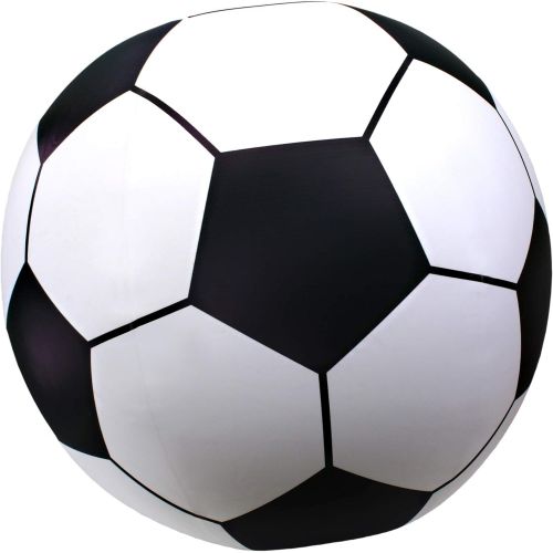  GoFloats Giant Inflatable Soccer Ball - Made From Premium Raft Grade Vinyl, Black & White 2.5