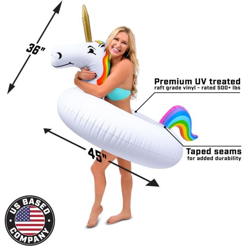  GoFloats Unicorn Pool Float Party Tube - Inflatable Rafts, Adults & Kids