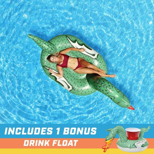  GoFloats Giant Inflatable Pool Floats with Bonus Drink Float, Choose from Our Awesome Styles (Unicorn, Dragon, Flamingo, Bull and Swan)