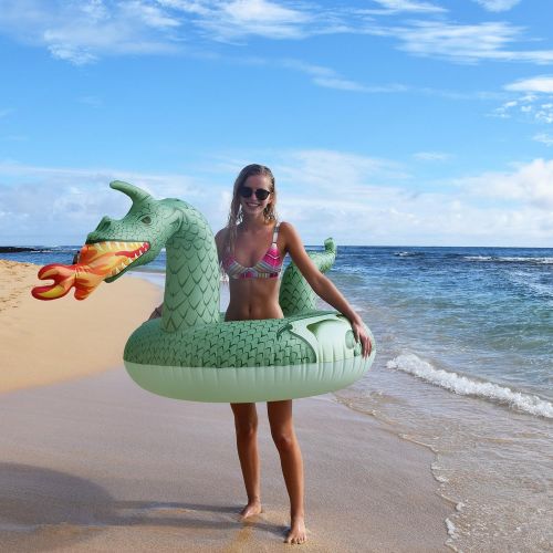  GoFloats Dragon Party Tube Inflatable Rafts - Choose From Fire Dragon and Ice Dragon, Pool Floats for Adults and Kids