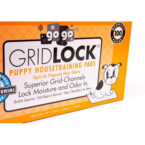  GoGo Pet Products 100 pack GRIDLOCK 23” x 22.5” Puppy Dog Animal Training Wee Wee Pads