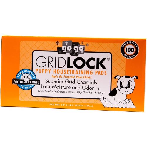  GoGo Pet Products 100 pack GRIDLOCK 23” x 22.5” Puppy Dog Animal Training Wee Wee Pads