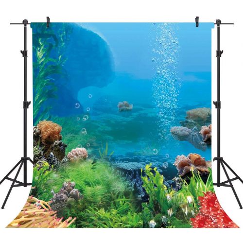  GoHeBe 10X10FT Underwater World Seamless Vinyl Photography Backdrop Photo Background Studio Prop TD20