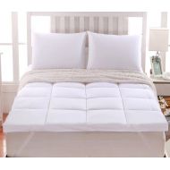 GoLinens Luxury 100% Cotton Shell White Down Alternative Fill 2 Inch Thick Abripedic Comfort Mattress Topper [Perfect for Providing Relief from Back Pain] - King