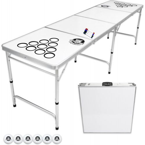  [아마존베스트]GoPong 8 Foot Portable Beer Pong / Tailgate Tables (Black, Football, American Flag, or Custom Dry Erase)