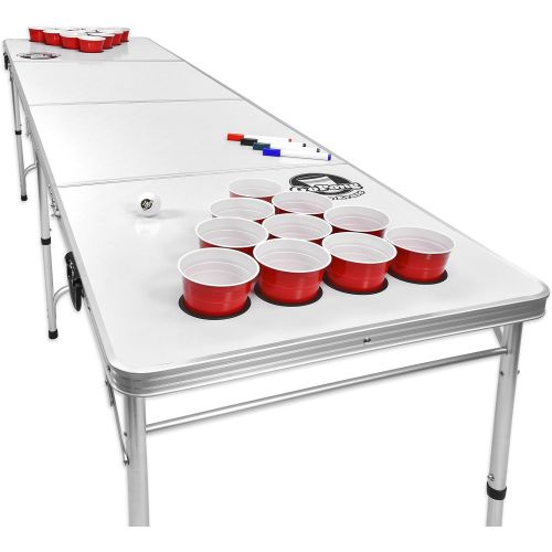  [아마존베스트]GoPong 8 Foot Portable Beer Pong / Tailgate Tables (Black, Football, American Flag, or Custom Dry Erase)