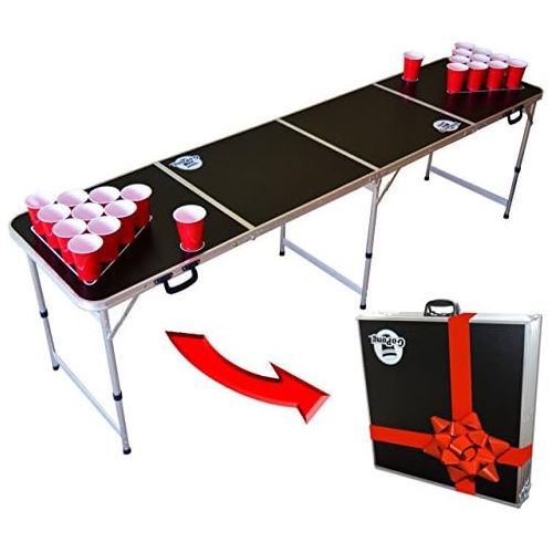  [아마존베스트]GoPong 8 Foot Portable Beer Pong / Tailgate Tables (Black, Football, American Flag, or Custom Dry Erase)