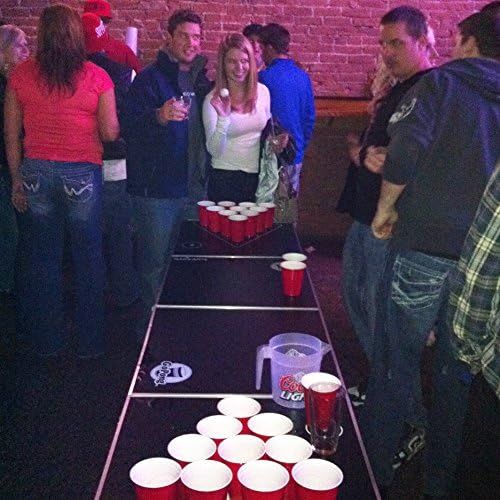  [아마존베스트]GoPong 8 Foot Portable Beer Pong / Tailgate Tables (Black, Football, American Flag, or Custom Dry Erase)