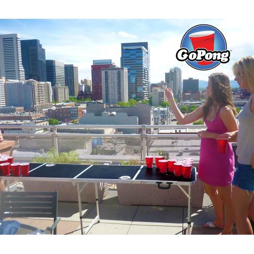  [아마존베스트]GoPong 8 Foot Portable Beer Pong / Tailgate Tables (Black, Football, American Flag, or Custom Dry Erase)