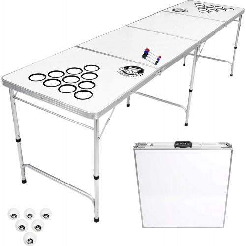  GoPong 8 Foot Portable Beer Pong / Tailgate Tables (Black, Football, American Flag, or Custom Dry Erase)