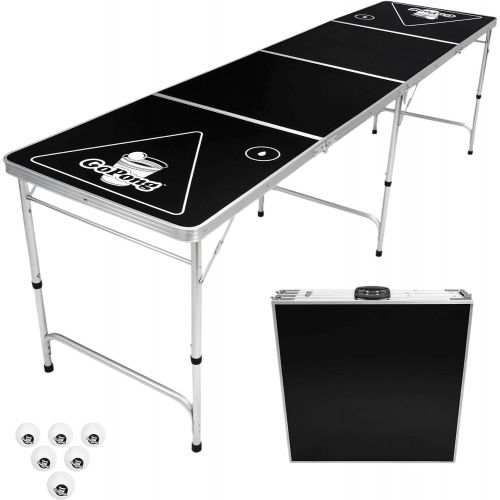  GoPong 8 Foot Portable Beer Pong / Tailgate Tables (Black, Football, American Flag, or Custom Dry Erase)