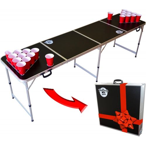  GoPong 8 Foot Portable Beer Pong / Tailgate Tables (Black, Football, American Flag, or Custom Dry Erase)