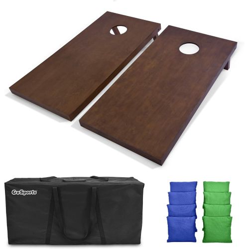  GoPong GoSports 4x2 Regulation Size Wooden Cornhole Boards Set with Dark Brown Varnish Includes Carrying Case and Bean Bags (Choose Your Colors) Over 100 Color Combinations