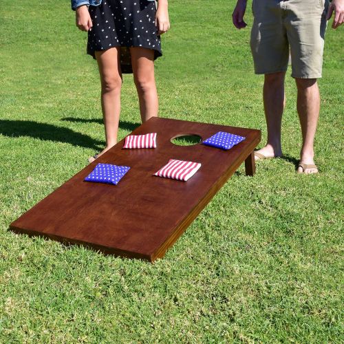  GoPong GoSports 4x2 Regulation Size Wooden Cornhole Boards Set with Dark Brown Varnish Includes Carrying Case and Bean Bags (Choose Your Colors) Over 100 Color Combinations