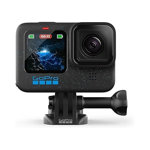 고프로 GoPro HERO12 Black - Waterproof Action Camera with 5.3K60 Ultra HD Video, 27MP Photos, HDR, 1/1.9