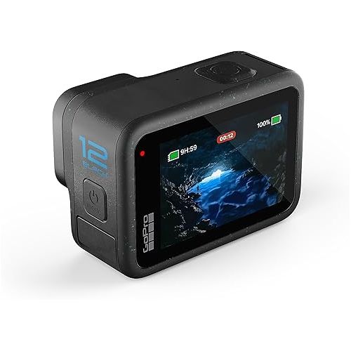 고프로 GoPro HERO12 Black - Waterproof Action Camera with 5.3K60 Ultra HD Video, 27MP Photos, HDR, 1/1.9