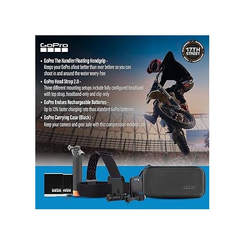 고프로 GoPro HERO12 Waterproof Action Camera with 5.3K Video Recording, 27MP Photos, Special Holiday Bundle with 128GB Memory Card & SD Adapter Complete Bundle Set (Black) (CHDRB-121-RW)