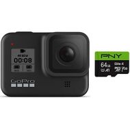GoPro HERO8 Black + PNY Elite-X 64GB U3 microSDHC Card (Bundle)