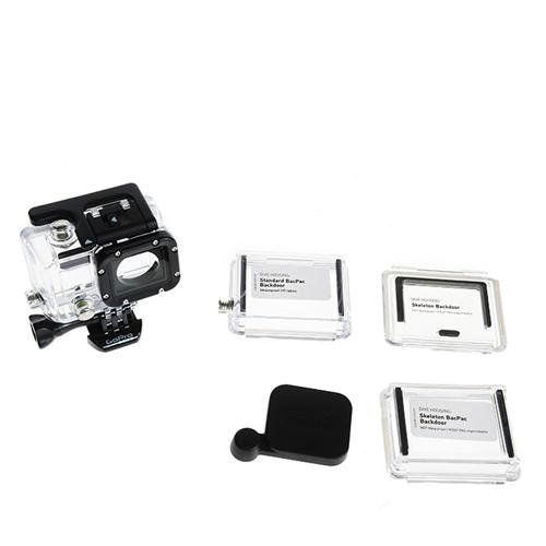 고프로 GoPro Original AHDEH-301 197 / 60m Waterproof Underwater Protective Dive Housing with Standard, Skeleton and BacPac Backdoors for Hero 3, Hero 3+, Hero 3 Plus, Hero 4 Camera