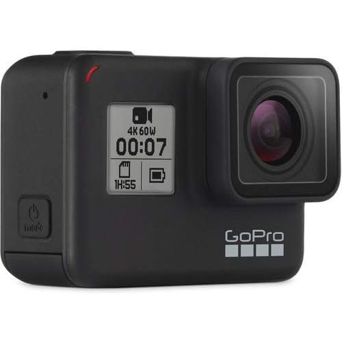 고프로 GoPro HERO7 (Black) Waterproof Digital Action Camera with Touch Screen 4K HD Video 12MP Photos Live Streaming Stabilization - Bundle with 2X 16GB Memory Cards + Floating Strap + Mo