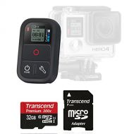 Original GoPro Smart Remote WiFi Waterproof for Hero4 Hero3+ Black Silver (Camera Not Included) with 32GB MicroSDHC SD Card