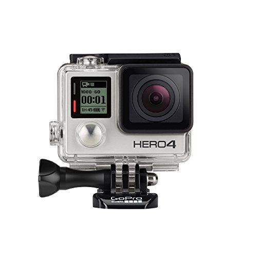 고프로 GoPro Hero4 Hero 4 12MP Full HD 4K 15fps 1080p 60fps Built-In Wi-Fi Waterproof Wearable Camera Silver Adventure Edition (32GB)