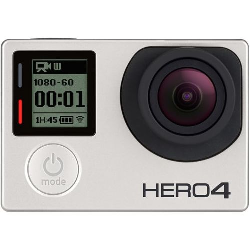 고프로 GoPro Hero4 Hero 4 12MP Full HD 4K 15fps 1080p 60fps Built-In Wi-Fi Waterproof Wearable Camera Silver Adventure Edition (32GB)