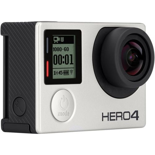 고프로 GoPro Hero4 Hero 4 12MP Full HD 4K 15fps 1080p 60fps Built-In Wi-Fi Waterproof Wearable Camera Silver Adventure Edition (32GB)