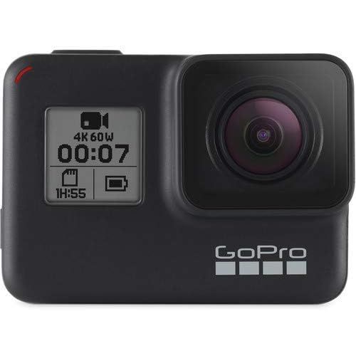 고프로 GoPro HERO7 Black - Waterproof Action Camera with Touch Screen (HERO7 Black), 4K HD Video, 12MP Photos, Live Streaming and Stabilization - Base Kit