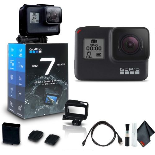 고프로 GoPro HERO7 Black - Waterproof Action Camera with Touch Screen (HERO7 Black), 4K HD Video, 12MP Photos, Live Streaming and Stabilization - Base Kit