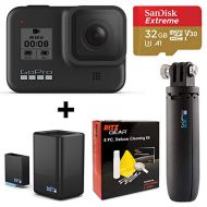 GoPro Hero 8 Black Action Camera + GoPro Dual Battery Charger + Battery (HERO8 Black) + Gopro Shorty Tripod + Sandisk 32GB U3 Memory Card + Ritz Gear 5 Piece Cleaning Kit