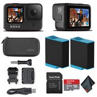 GoPro HERO9 Black - Waterproof Action Camera with Front LCD and Touch Rear Screens, 5K HD Video, 20MP Photos, 1080p Live Streaming, Stabilization + Sandisk 64GB Card and Extra Batt