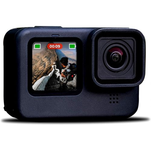 고프로 GoPro HERO9 Black - Waterproof Action Camera with Front LCD and Touch Rear Screens, 5K HD Video, 20MP Photos, 1080p Live Streaming, Stabilization + Sandisk 64GB Card and Extra Batt