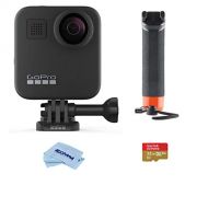 GoPro MAX Waterproof 360 Camera + HERO Style Video with Touch Screen, Spherical 5.6K30 UHD Video 16.6MP 360 Photos 1080p Live Streaming Bundle with Hand Grip, 32GB microSD Card, Cl