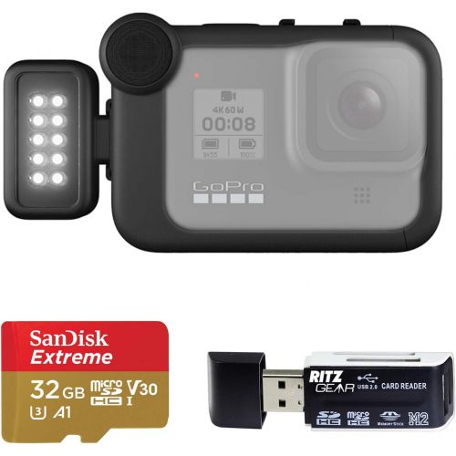 고프로 GoPro Media Mod, + GoPro Light Mod, + Sandisk Extreme 32GB MicroSDHC Card and Memory Card Reader, (ALTSC-001) (AJFMD-001) Official GoPro Accessory’s for the HERO8…